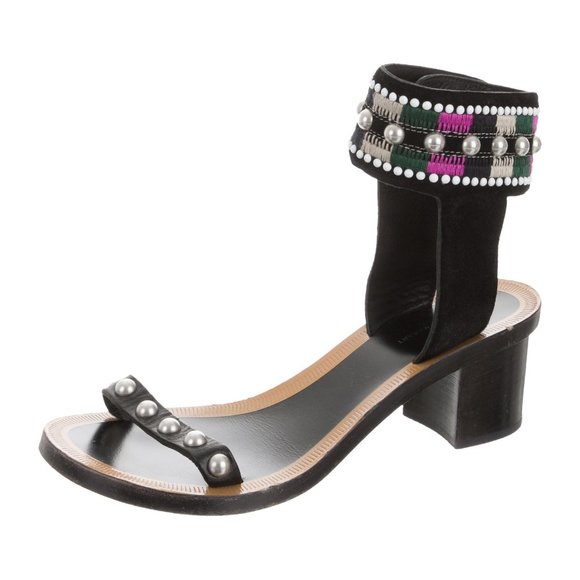 Isabel Marant Embellished Studded Heeled Sandals - Picture 1 of 7
